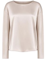 Emporio Armani - Satin Long-Sleeve Blouse - Lyst