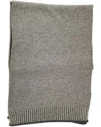 Alpha Studio - Mélange-Effect Ribbed-Trim Scarf - Lyst