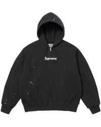 Supreme - Paint-Splatter Logo-Patch Hoodie - Lyst