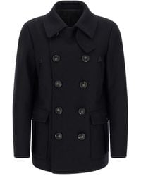 DSquared² - Wollen Jas Met Dubbele Rij Knopen - Lyst