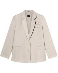 ARMANI EXCHANGE - Chain-Detail Single-Breasted Blazer - Lyst