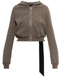Rick Owens - Cropped Zip-Up Hoodie - Lyst
