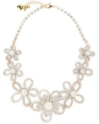 Rosantica - Floral-appliqué Crystal-embellished Necklace - Lyst