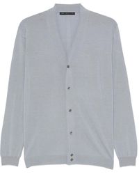 Low Brand - V-Neck Wool Cardigan - Lyst
