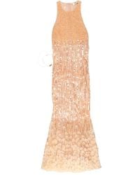 Elisabetta Franchi - Sequin-Embellished Maxi Evening Dress - Lyst