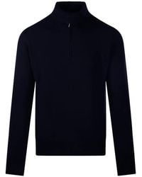 Altea - Half-Zip Knitted Sweater - Lyst