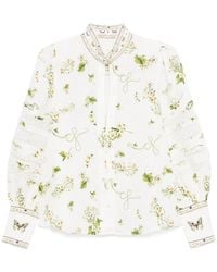 CAMILLA - Floral-Print Linen Shirt - Lyst