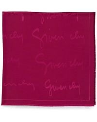 Givenchy - Sciarpa Con Stampa Logo E Frange - Lyst