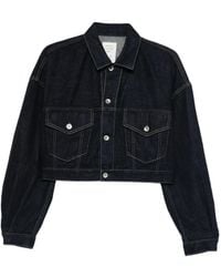 Kuro - Selvedge Cropped Buttoned Trucker Jacket - Lyst