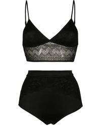 Lethicia Bronstein - Lace-Panel Lingerie Set (Set Of Two) - Lyst