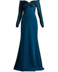 Tadashi Shoji - Ruffled Long-Sleeve Maxi Dress - Lyst