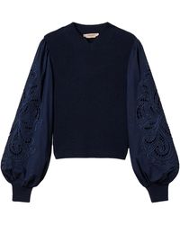 Twinset - Embroidered-Sleeve Jumper - Lyst