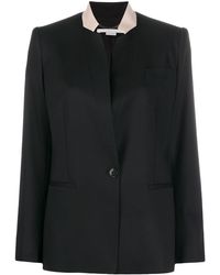 Stella McCartney Blazer con solapa y forro en contraste - Negro