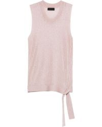 Liu Jo - Ribbed-Knit Tie-Detail Top - Lyst