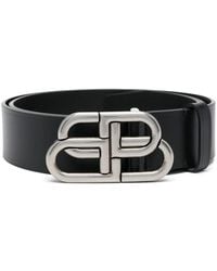 Balenciaga - Extra Large Bb Leather Belt - Lyst