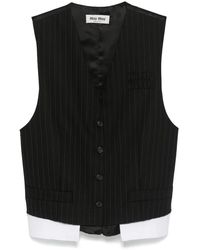 Miu Miu - Pinstriped Waistcoat - Lyst