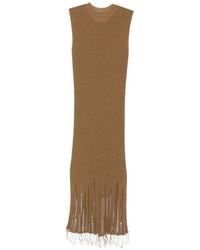 Uma Wang - Distressed Ribbed-Knit Maxi Dress - Lyst