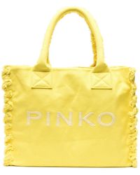Pinko - Bolso de playa con logo bordado - Lyst