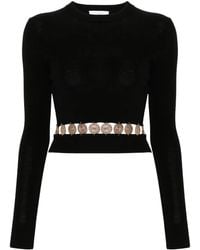 Rabanne - Ribbed-Knit Studded Top - Lyst