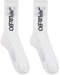 Off-White c/o Virgil Abloh - Logo-Embroidered Cotton Socks - Lyst