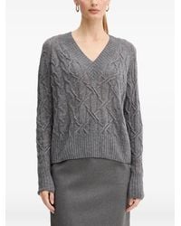 Ermanno Scervino - Cable-Knit V-Neck Sweater - Lyst