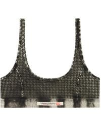 DIESEL - Ariel Dnm Katoenen Bh Met Pied-De-Poule Print - Lyst