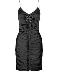 ROTATE BIRGER CHRISTENSEN - Ruched Rose-Appliqué Mini Dress - Lyst