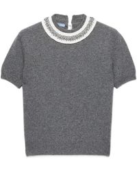 Prada - Jersey De Cachemira Con Manga Corta - Lyst