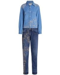 Isabel Marant - Imane Embroidered Faded-Effect Jumpsuit - Lyst