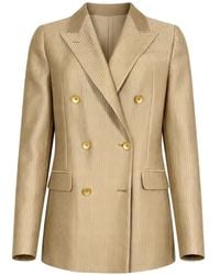 Tagliatore - Blazer Croisé À Fines Rayures - Lyst
