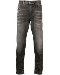 DIESEL - Logo-patch Cotton-blend Tapered Jeans - Lyst