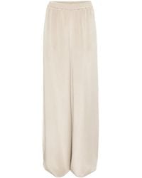 Max Mara - Pantalon Ample En Soie Épaisse Coloris Stone - Lyst