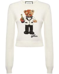Philipp Plein - Cropped Round Neck Pullover Teddy Waiter - Lyst