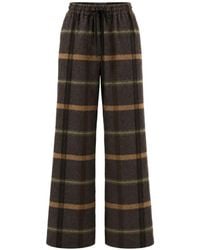 Alysi - Pantalon En Flanelle À Motif Tartan - Lyst