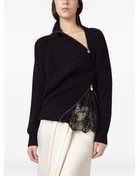 GIUSEPPE DI MORABITO - Lace-Trim Ribbed-Knit Sweater - Lyst