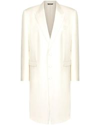 Dolce & Gabbana - Single-Breasted Silk Coat - Lyst