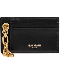 Balmain - Monogram-Pattern Chain-Link Card Holder - Lyst
