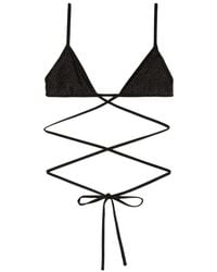 Palm Angels - Lurex Criss-Cross Bikini Top - Lyst