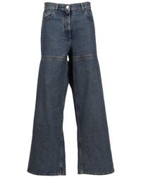 The Attico - Cut-Out Wide-Leg Jeans - Lyst
