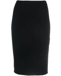 Saint Laurent - Wool Midi Pencil Skirt - Lyst