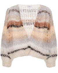 Maiami - Striped Mohair-blend Cardigan - Lyst