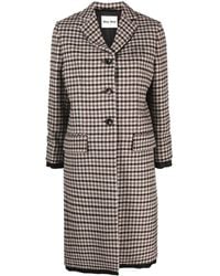 Miu Miu - Houndstooth-Pattern Single-Breasted Coat - Lyst