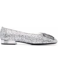 Ferragamo - Logo-Plaque Ballerina Shoes - Lyst