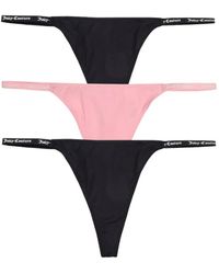 Juicy Couture - Logo-Waistband Thongs Set (Set Of Three) - Lyst
