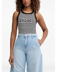 Liu Jo - Logo-Embellished Striped Tank Top - Lyst