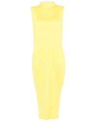 Pleats Please Issey Miyake - Pleated Sleeveless Midi Dress - Lyst