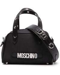 Moschino - Logo-plaque Eyelet-detailed Tote Bag - Lyst