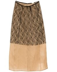 YEAREAST - Lace-Panel Midi Skirt - Lyst