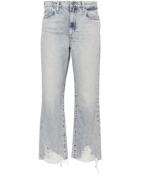 7 For All Mankind - Cropped-Jeans im Distressed-Look - Lyst