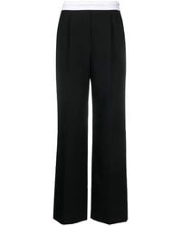 Alexander Wang - High Waisted Pleated Trouser With Logo Elastic - Lyst